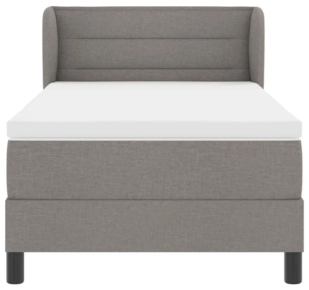 vidaXL Κρεβάτι box spring με στρώμα Taupe 100 x 200 cm ύφασμα