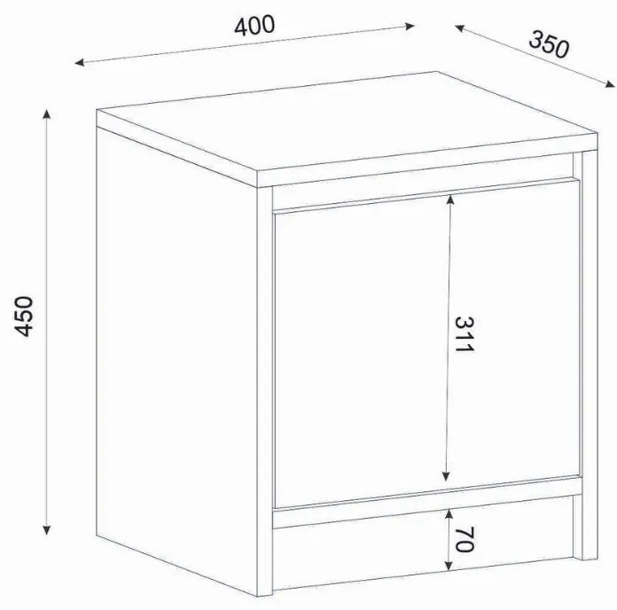 ΚΟΜΟΔΙΝΟ CONVE MEGAPAP ΧΡΩΜΑ SAPPHIRE OAK 40X35X45ΕΚ.