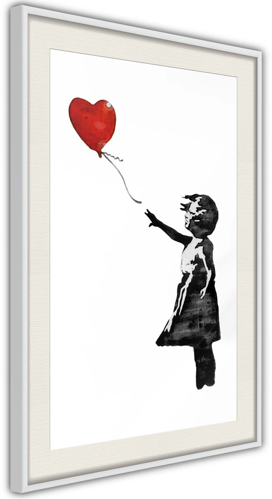 Αφίσα - Banksy: Girl with Balloon II - 20x30 - Χρυσό - Με πασπαρτού