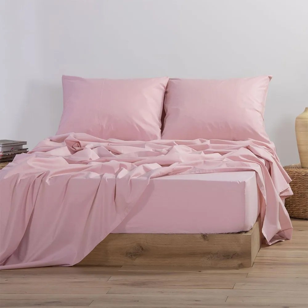 Σεντόνι Με Λάστιχο Basic Pink Nef-Nef Single 100x200cm Με Λάστιχο 100% Βαμβάκι