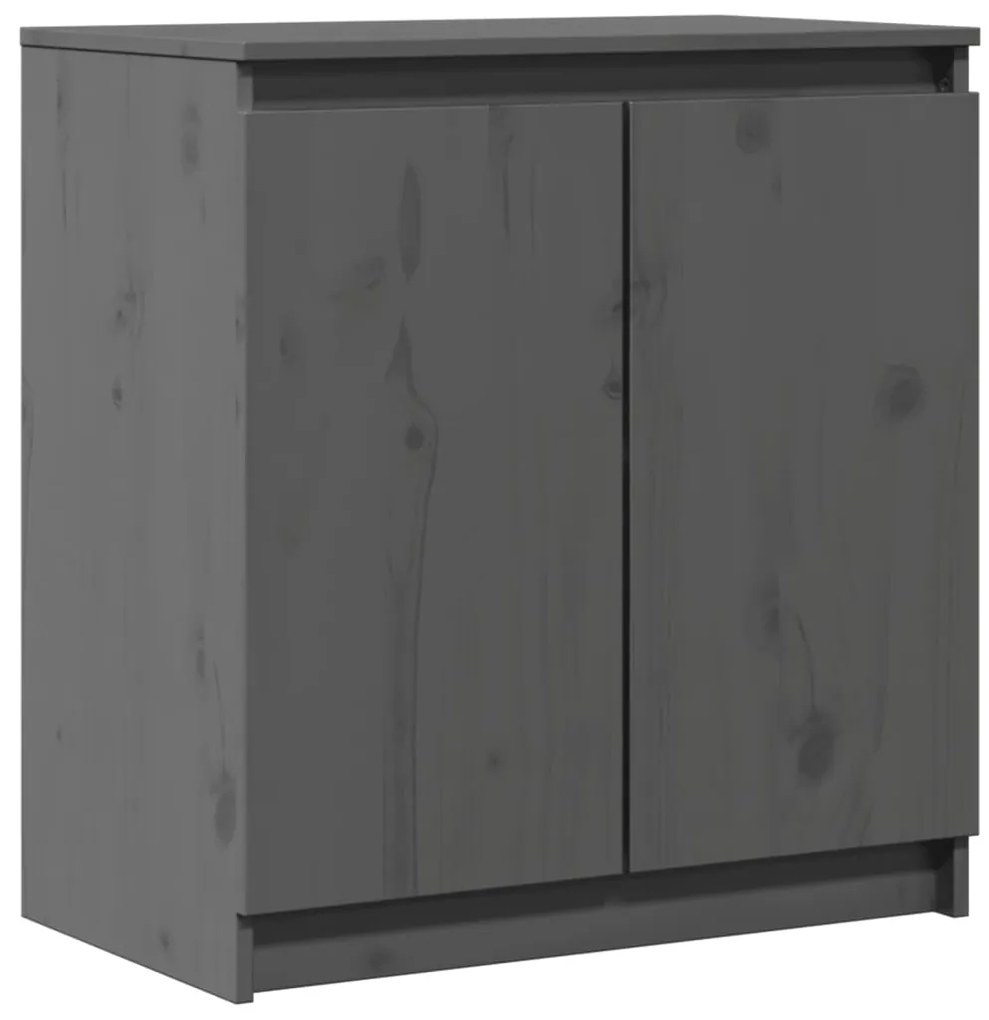vidaXL Βοηθητικό Ντουλάπι Γκρι 60 x 36 x 65 εκ. από Μασίφ Ξύλο Πεύκου