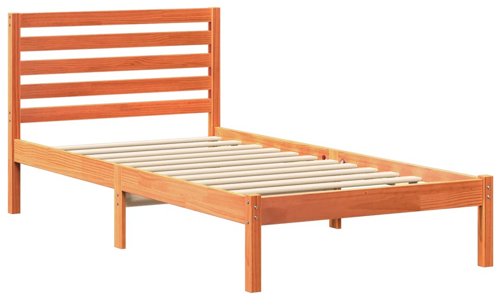 vidaXL Σκελετός Κρεβατιού Καφέ κεριού 90 x 190 cm Μασίφ ξύλο πεύκου