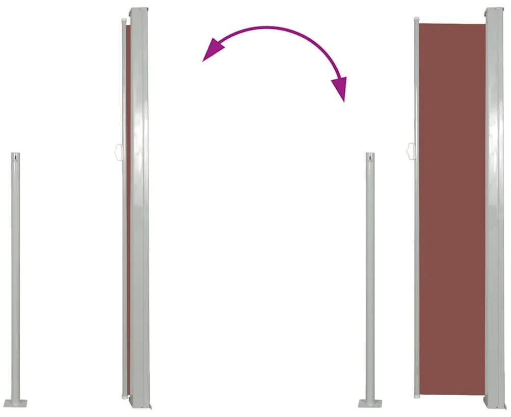 vidaXL Σκίαστρο Πλαϊνό Συρόμενο Βεράντας Καφέ 100 x 500 εκ.