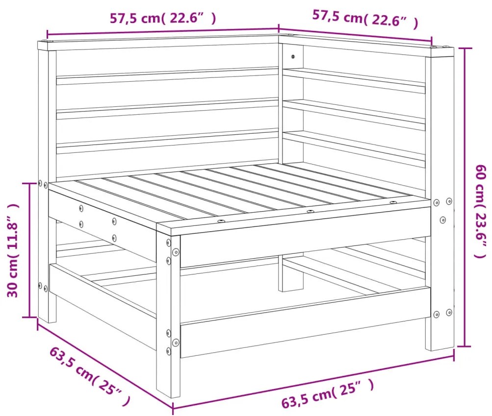 vidaXL Καναπές Κήπου Γωνιακός από Μασίφ Ξύλο Ψευδοτσούγκας