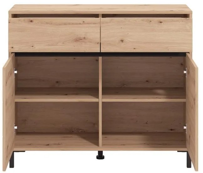 Μπουφές - Κομότα MARRON 106 2K2F2V Artisan oak - Μαύρο 106x40x90εκ. 106x40x90 εκ.