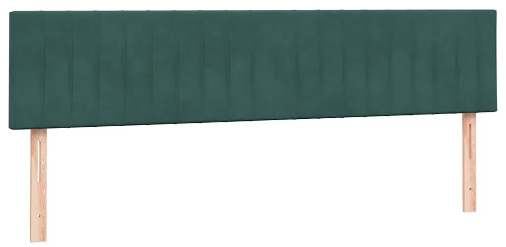vidaXL Κρεβάτι Boxspring με Στρώμα Σκούρο Πράσινο 200x210εκ. Βελούδινο