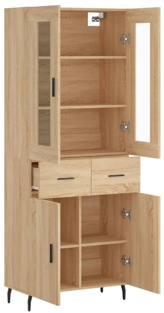 vidaXL Ντουλάπι Sonoma δρυς 69,5 x 34 x 180 εκ. από Επεξεργασμένο Ξύλο