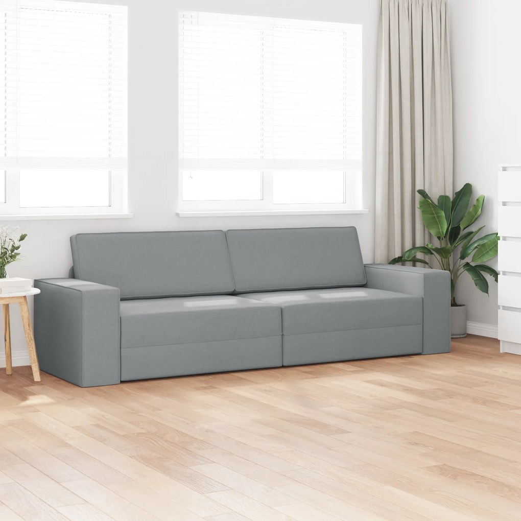 vidaXL Καναπές Κρεβάτι 2 σε 1 Ανοιχτό Γκρι 245x150x60.5 εκ. Ύφασμα