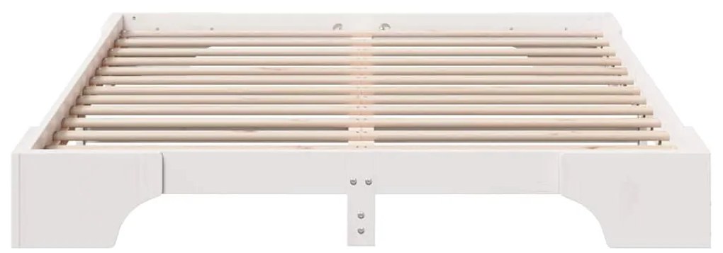 vidaXL Σκελετός Κρεβατιού Λευκό 207 x 167 x 17 εκ. Μασίφ ξύλο πεύκου