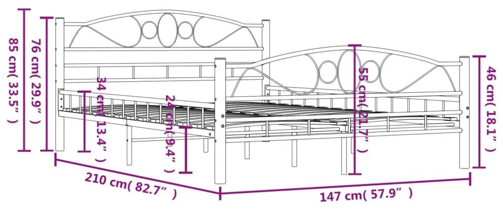 ΠΛΑΙΣΙΟ ΚΡΕΒΑΤΙΟΥ ΛΕΥΚΟ 140 X 200 ΕΚ. ΜΕΤΑΛΛΙΚΟ 285303