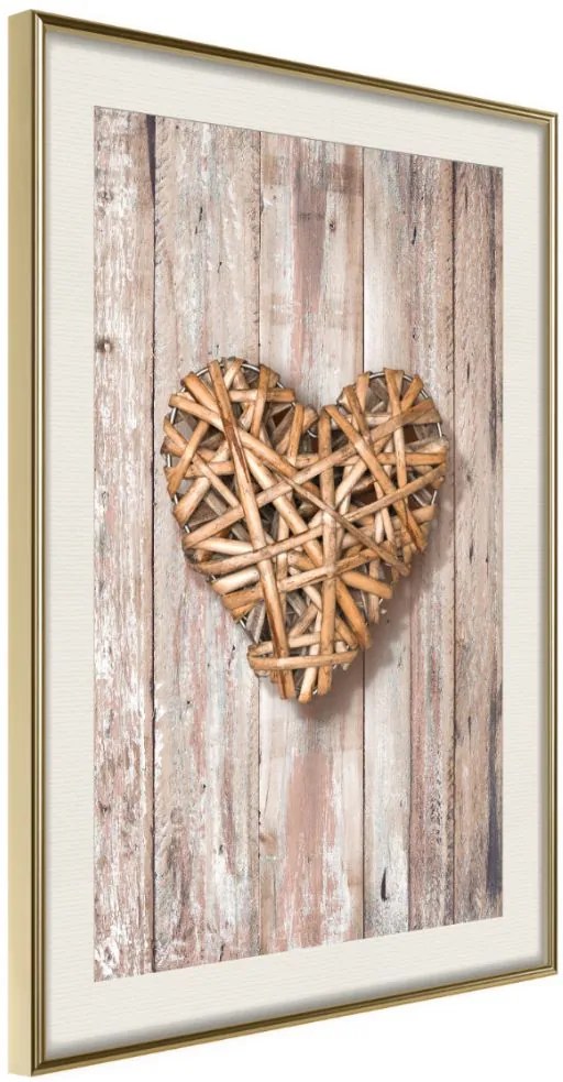 Αφίσα - Wicker Love - 20x30 - Χρυσό - Με πασπαρτού