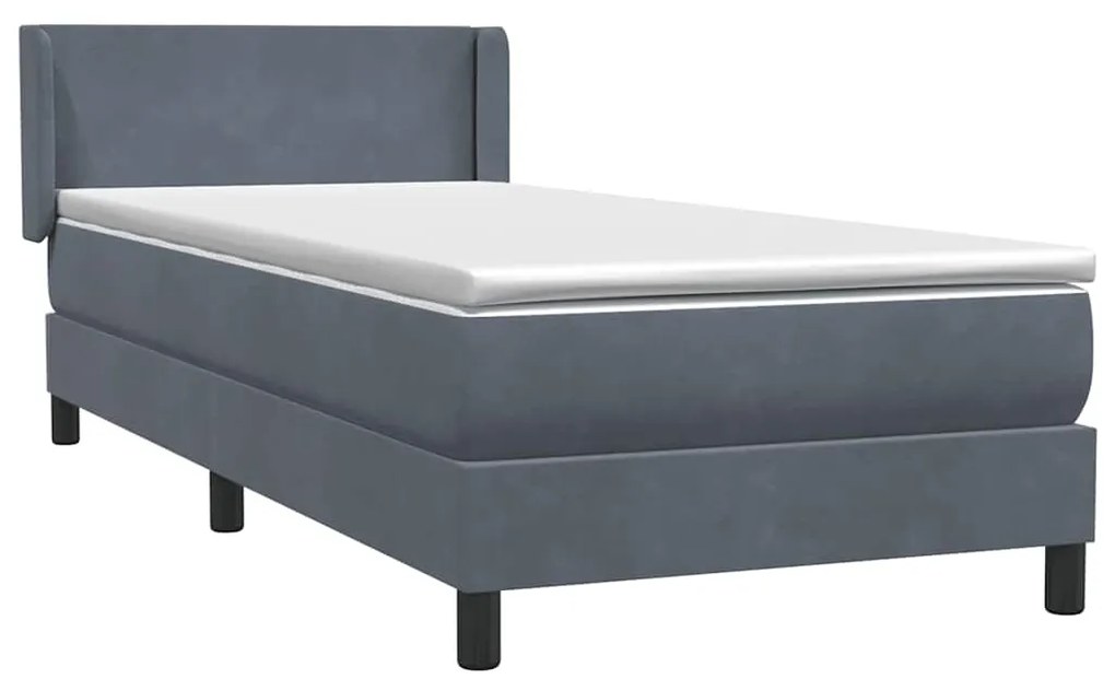 ΚΡΕΒΑΤΙ BOXSPRING ΜΕ ΣΤΡΩΜΑ ΣΚΟΥΡΟ ΓΚΡΙ 90X220 ΕΚ. ΒΕΛΟΥΔΙΝΟ 3317974