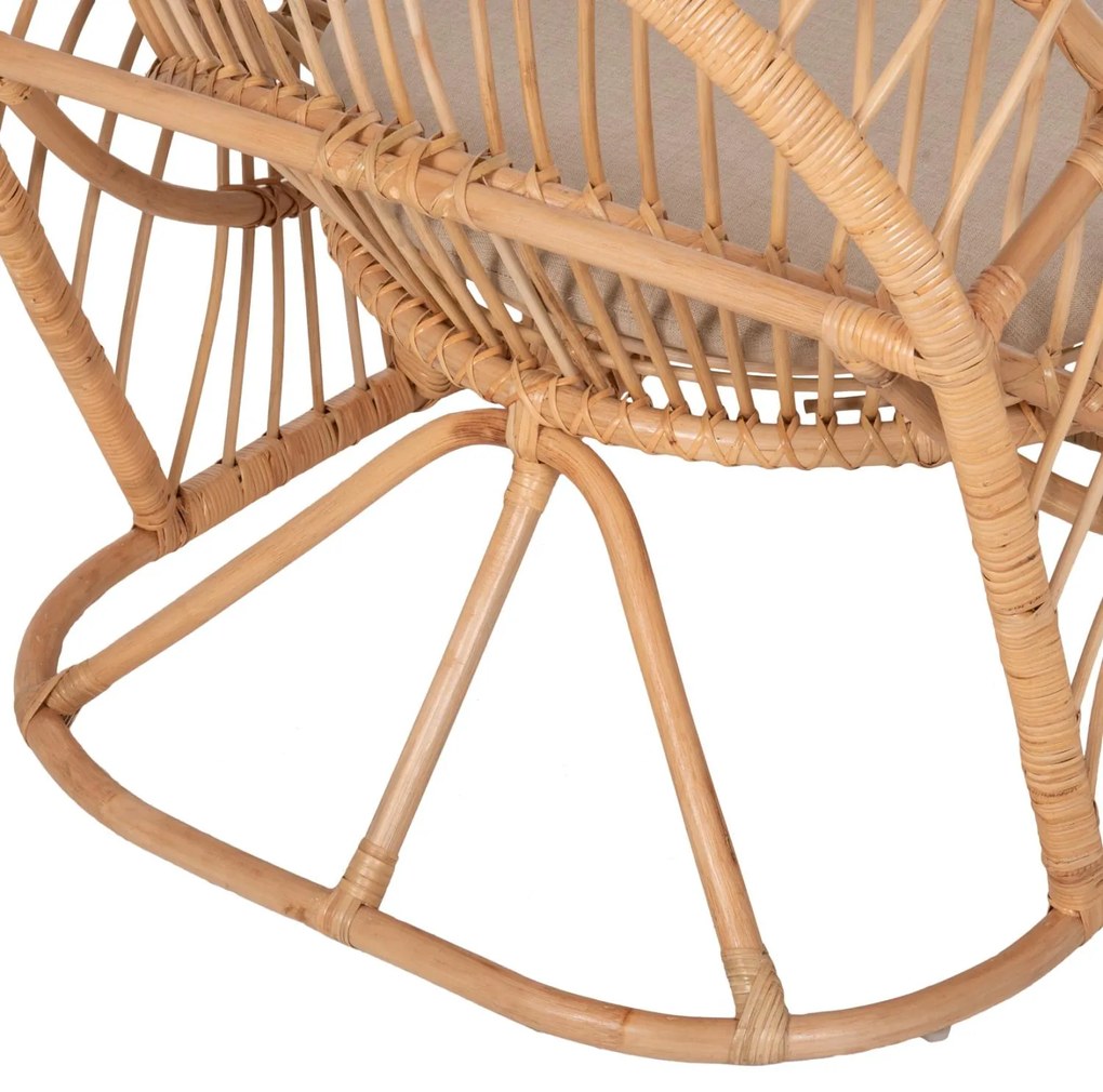 Καρέκλα - Πολυθρόνα ENTROPY C9840.01 Φυσικό Rattan με Εκρού Μαξιλάρι 80x97x85Υεκ. 80x97x85 εκ.