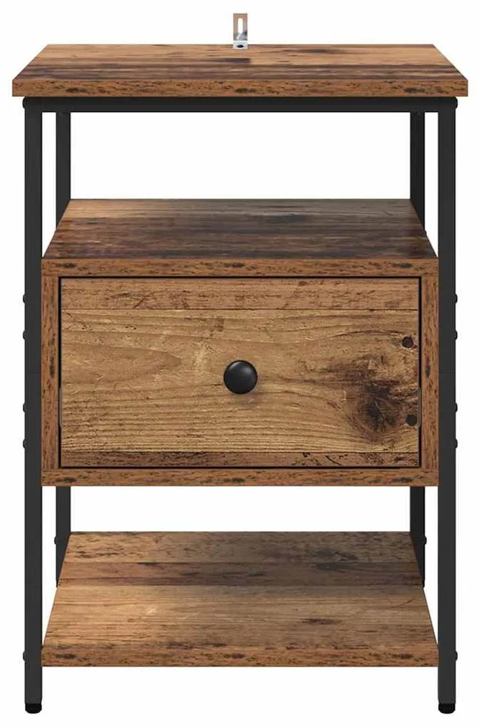 vidaXL Κομοδίνο Παλιό ξύλο 40 x 42 x 56 εκ Επεξεργασμένο ξύλο