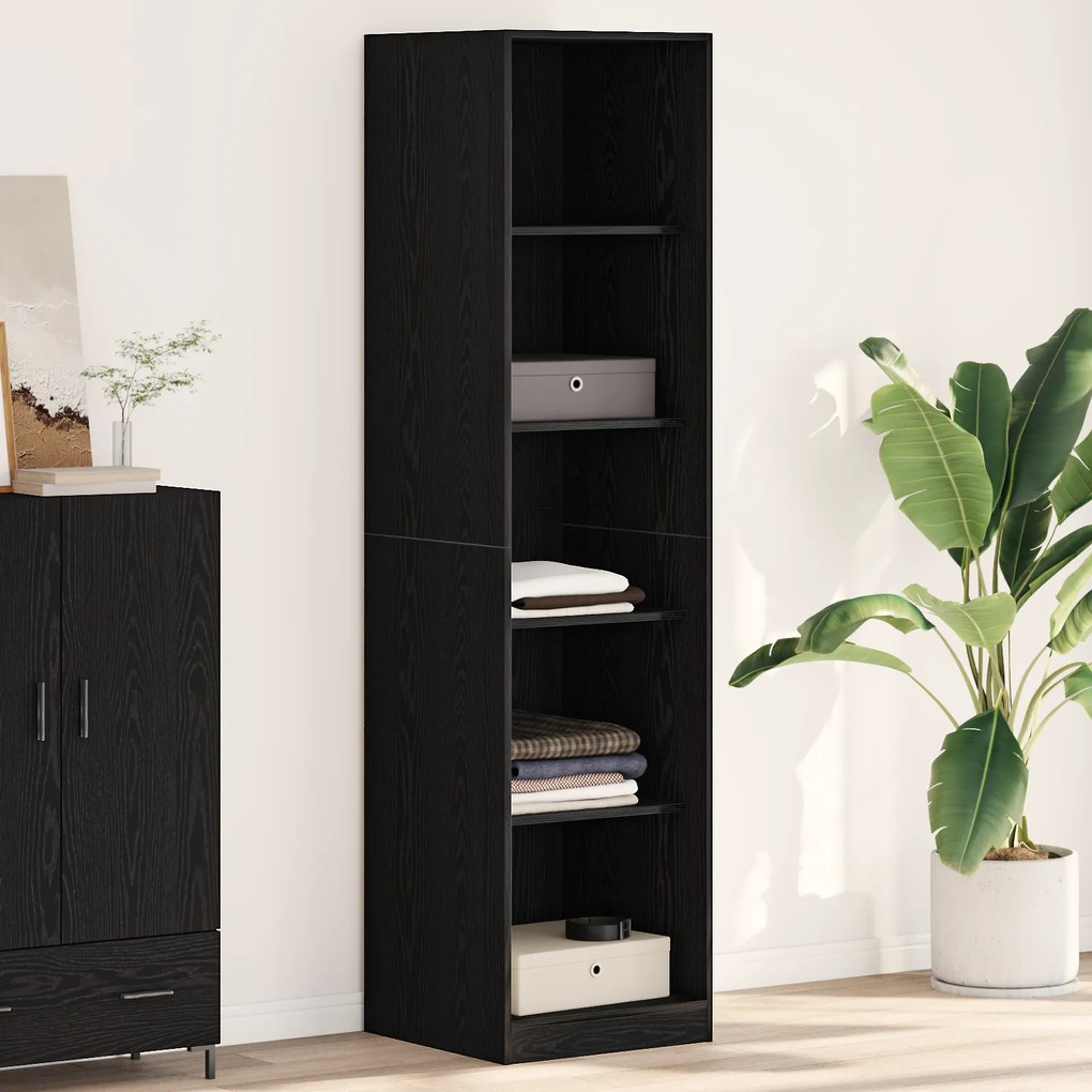 vidaXL Ντουλάπα  Μαύρης Δρυς 50x50x200 εκ σε Επεξεργασμένο Ξύλο