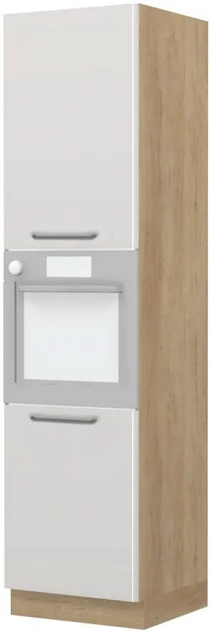 Επιδαπέδιο ντουλάπι φούρνου ψηλό Modena K23-60-2KR-Δρυς - Γκρι ανοιχτό - 60.00Χ60.00Χ235.00cm