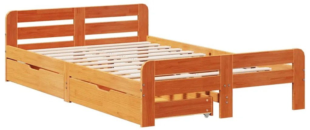 vidaXL Σκελετός Κρεβ. Χωρίς Στρώμα Καφέ Κεριού 120x200 εκ Μασίφ Πεύκο