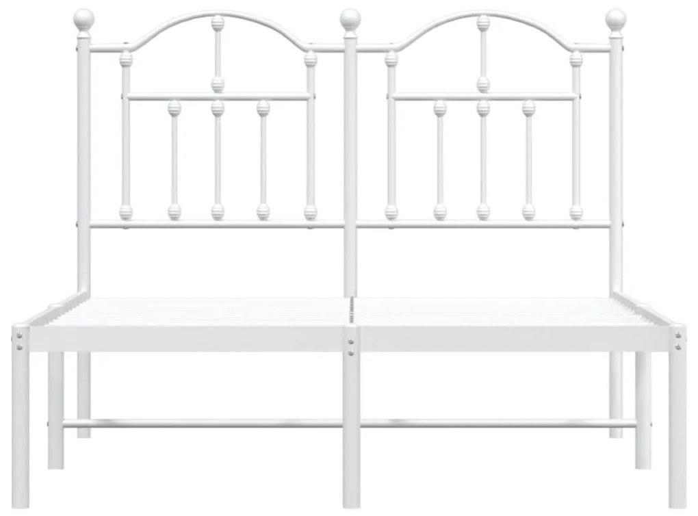 Πλαίσιο Κρεβατιού με Κεφαλάρι Λευκό 120x190 εκ. Μεταλλικό - Λευκό