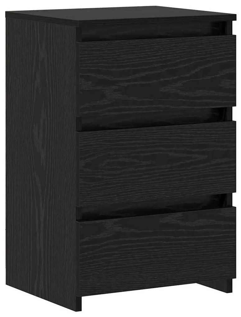 vidaXL Κομοδίνο 2 pcs Μαύρη Οξυά 40 x 35 x 62,5 εκ. Επεξεργασμένο ξύλο