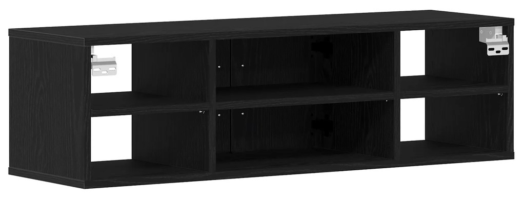 vidaXL Επιτοίχια Ράφα Μαύρη Δρυς 140x41x75 εκ. Επεξεργασμένο Ξύλο