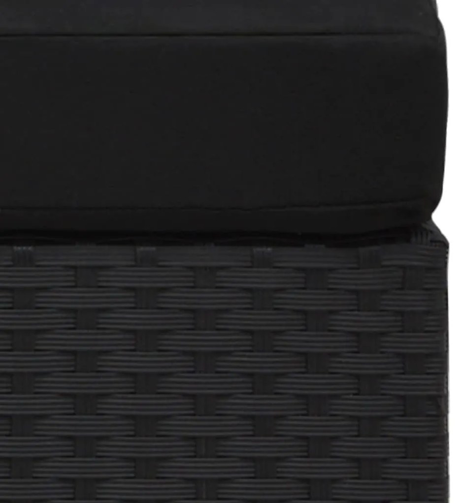 vidaXL Καναπές Αρθρωτός Διθέσιος Μαύρος από Συνθετικό Ρατάν