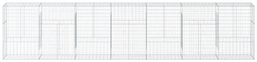 Συρματοκιβώτιο με Κάλυμμα 700x50x150εκ. από Γαλβανισμένο Χάλυβα - Ασήμι