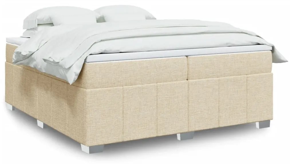 ΚΡΕΒΑΤΙ BOXSPRING ΜΕ ΣΤΡΩΜΑ ΚΡΕΜ 200X200 ΕΚ. ΥΦΑΣΜΑΤΙΝΟ 3285503