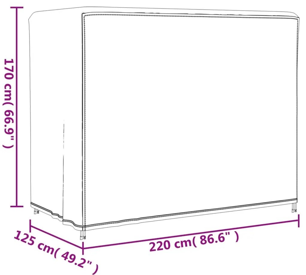 Καλύμματα Κούνιας Κήπου 2τεμ. 220x135x170 εκ 420D Ύφασμα Oxford - Μαύρο