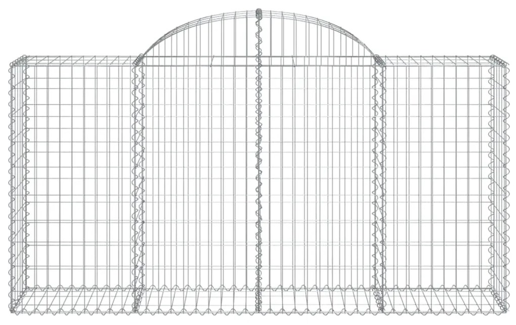 Συρματοκιβώτια Τοξωτά 14 τεμ. 200x50x100/120 εκ. Γαλβαν. Ατσάλι - Ασήμι