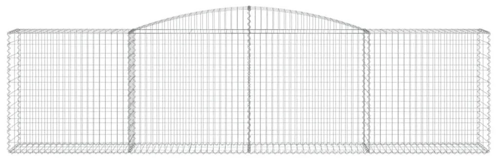 Συρματοκιβώτια Τοξωτά 10 τεμ. 400x50x100/120 εκ. Γαλβαν. Ατσάλι - Ασήμι