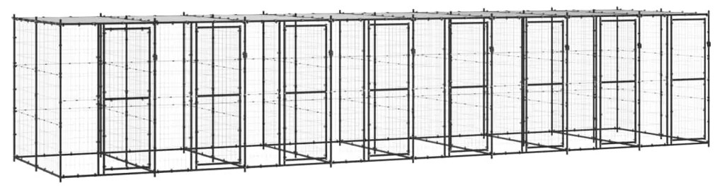 vidaXL Κλουβί Σκύλου Εξωτ. Χώρου με Στέγαστρο 19,36 μ² από Ατσάλι