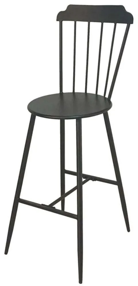 Σκαμπό Μπαρ 19-00-23382 53x45x116cm Black Metal