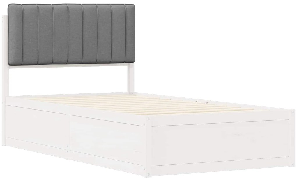 vidaXL Σκελετός Κρεβατιού με Επενδεδυμένο Κεφαλάρι Ανοιχτό γκρι