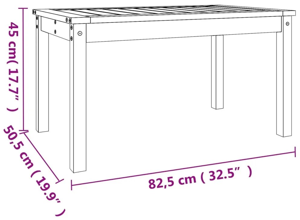 ΤΡΑΠΕΖΙ ΚΗΠΟΥ ΜΕΛΙ 82,5 X 50,5 X 45 ΕΚ. ΑΠΟ ΜΑΣΙΦ ΞΥΛΟ ΠΕΥΚΟΥ 824116