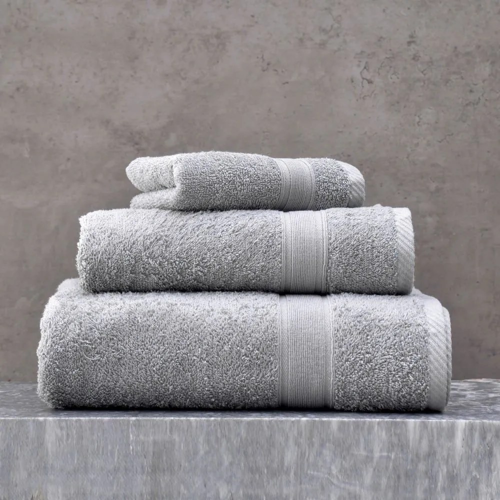 Πετσέτα Illusion Σετ 3τμχ Silver Ρυθμός Σετ Πετσέτες 70x140cm 100% Cotton