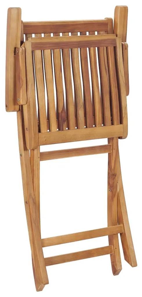 Καρέκλες Κήπου Πτυσσόμενες 2 τεμ. από Μασίφ Ξύλο Teak - Πολύχρωμο