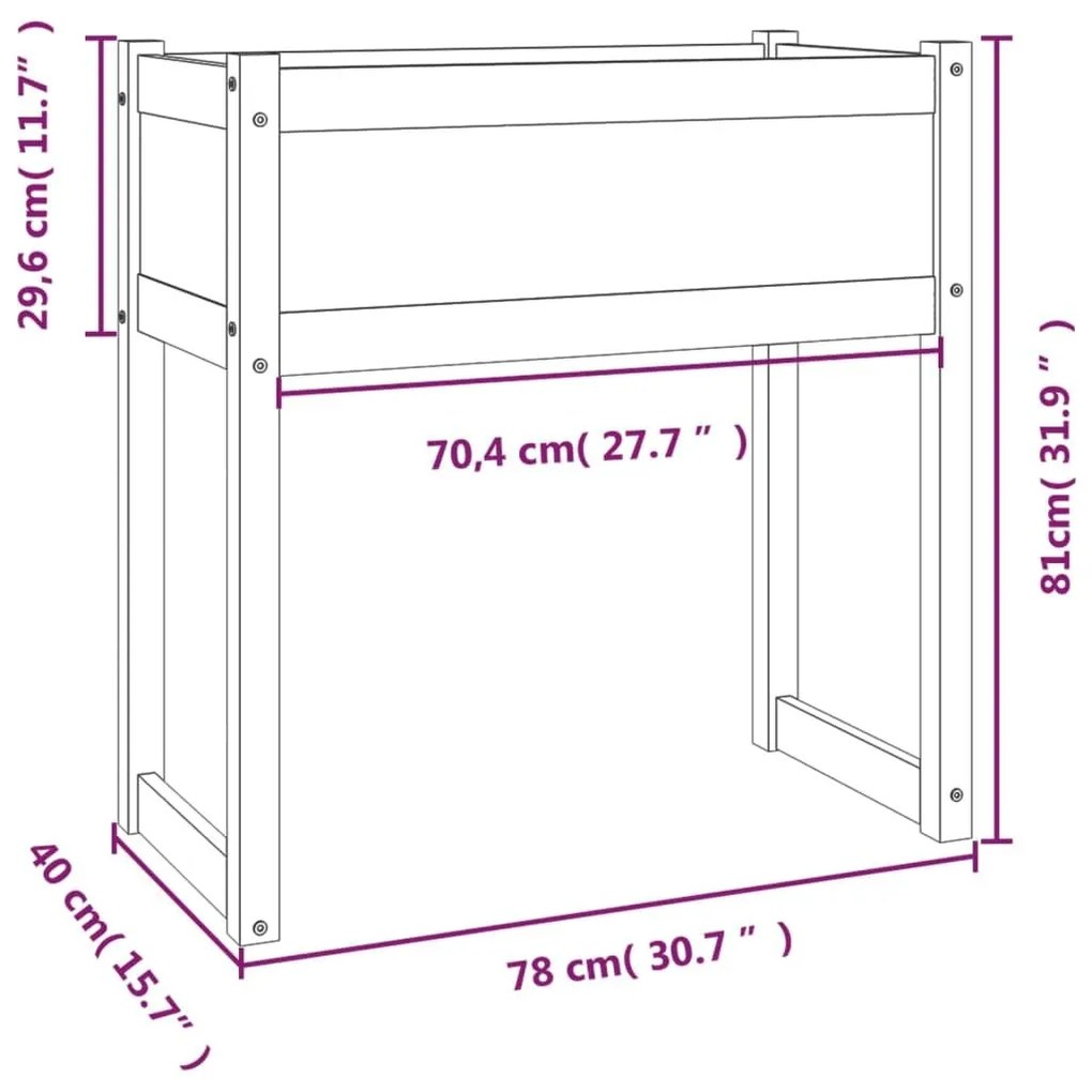 Ζαρντινιέρα Καφέ Μελί 78x40x81 εκ. από Μασίφ Ξύλο Πεύκου - Καφέ