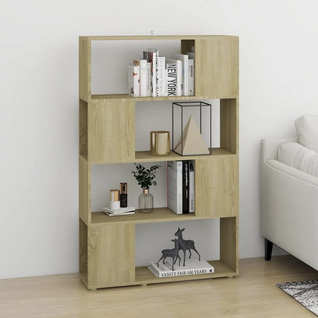 vidaXL Βιβλιοθήκη/Διαχωριστικό Χώρου Sonoma Δρυς 80x24x124,5εκ Μοριοσ.