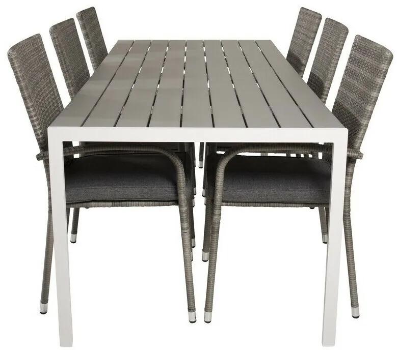 Σετ Τραπέζι και καρέκλες Dallas 2208, Polyξύλο, Πλαστικό ψάθινο, Μαξιλάρι καθίσματος: Ναι | Epipla1.gr