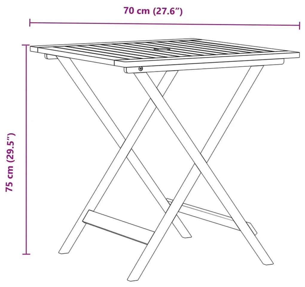 Σετ Επίπλων Bistro 3 τεμ. Μαύρο Ρατάν/Μασίφ Ξύλο - Μαύρο