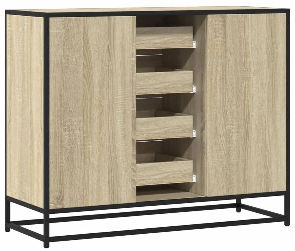 vidaXL Sideboard Sonoma Oak 92x35x76 cm Κατασκευασμένο ξύλο