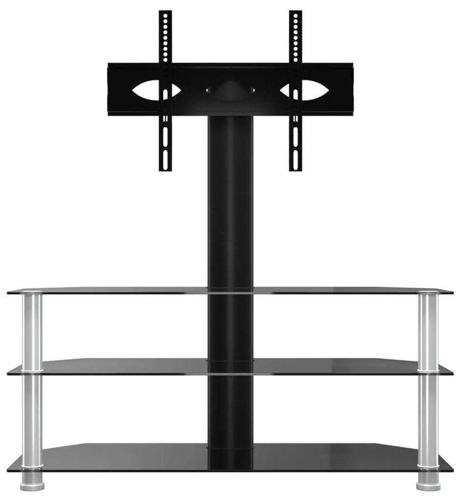 Βάση Τηλεόρασης Γωνιακή 3 Επιπέδων για 32-70 Ιντσών Μαύρη/Ασημί - Μαύρο
