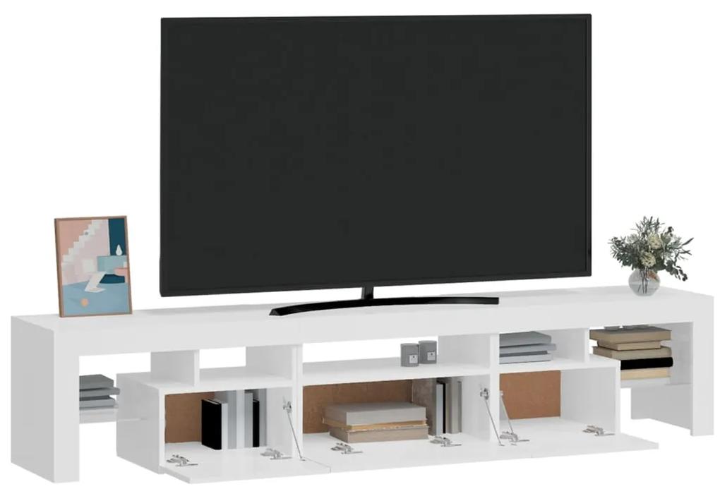 vidaXL Έπιπλο Τηλεόρασης με LED Γυαλιστερό Λευκό 200x36,5x40 εκ.