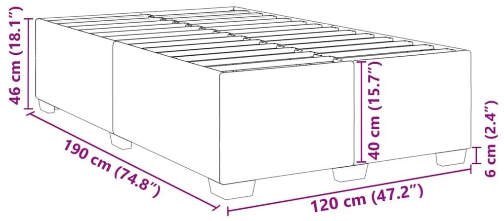 Πλαίσιο Κρεβατιού χωρίς στρώμα Ροζ 120x190 εκ. Βελούδινο - Ροζ