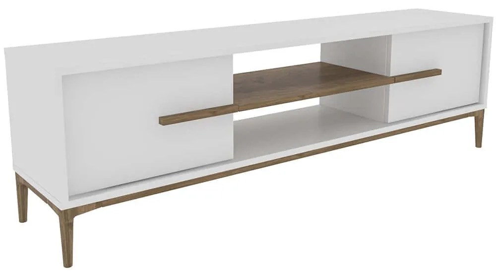 Έπιπλο Τηλεόρασης Eslem 875ZNA4593 120x29,6x43,6cm White-Walnut