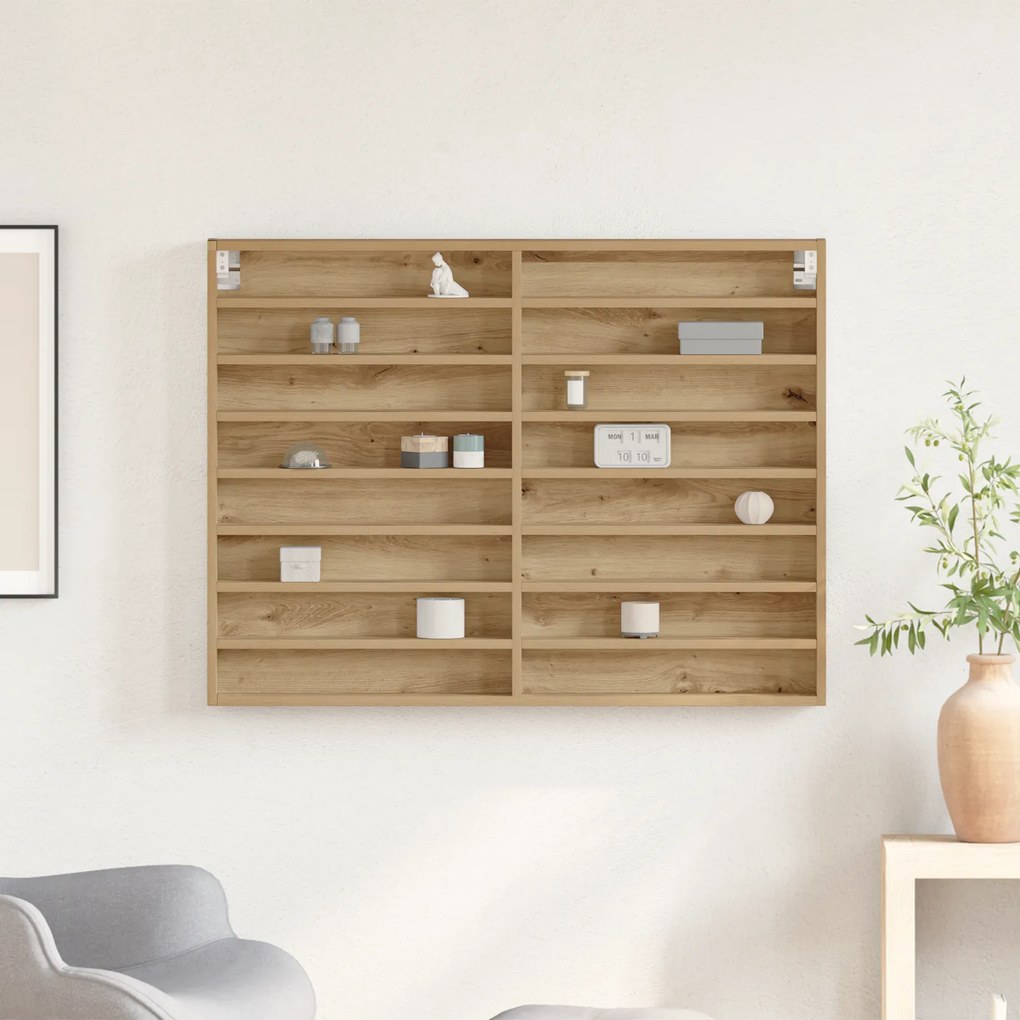 vidaXL Βιτρίνα Artisan Ξύλο Δρυός 100x8,5x75 εκ. Συνθετικό Ξύλο