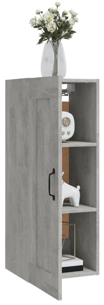 vidaXL Ντουλάπι Κρεμαστό Γκρι Σκυροδέματος 35x34x90 εκ. Επεξ. Ξύλο