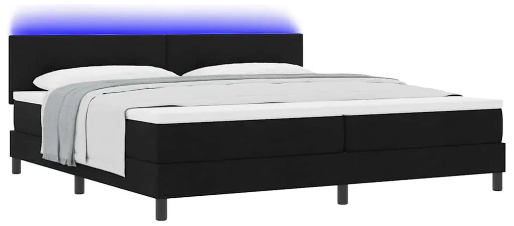 vidaXL Κρεβάτι με ελατήρια με στρώμα Μαύρο 200 x 200 cm ύφασμα