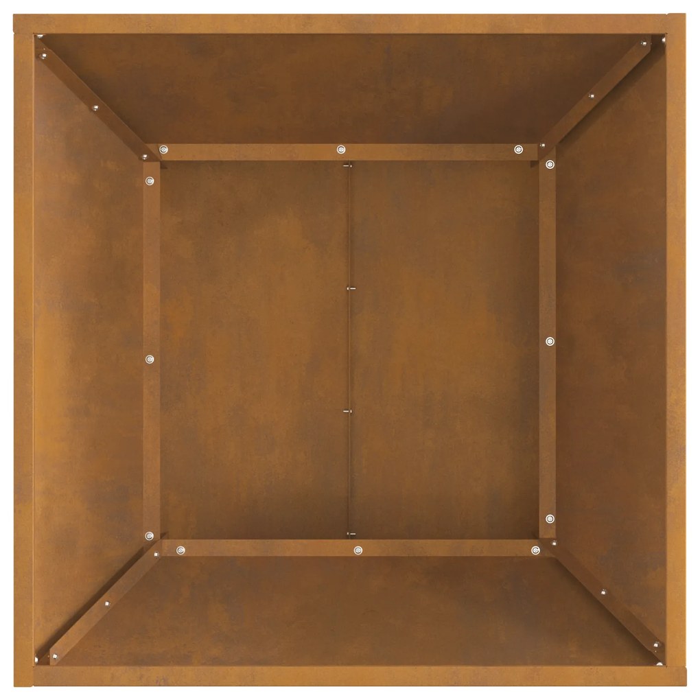 vidaXL Φωτιά Τετράγωνη Καφέ 60x60x35 εκ. από Ανθεκτικό Ατσάλι