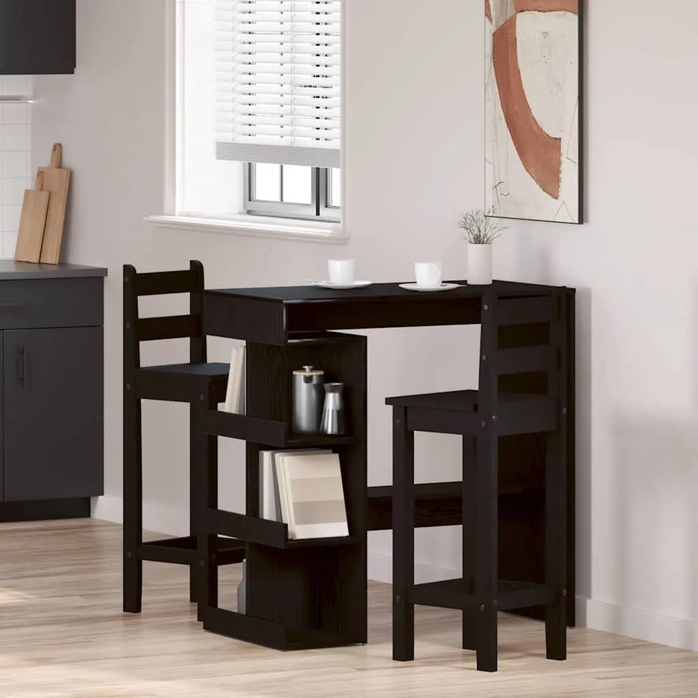 vidaXL Τραπέζι μπαρ Μαύρη δρυς 100 x 48 x 101.5 εκ. Επεξεργασμένο ξύλο